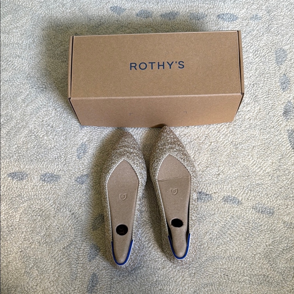 Rothy's Tan Flats Seamless Knit Loafers